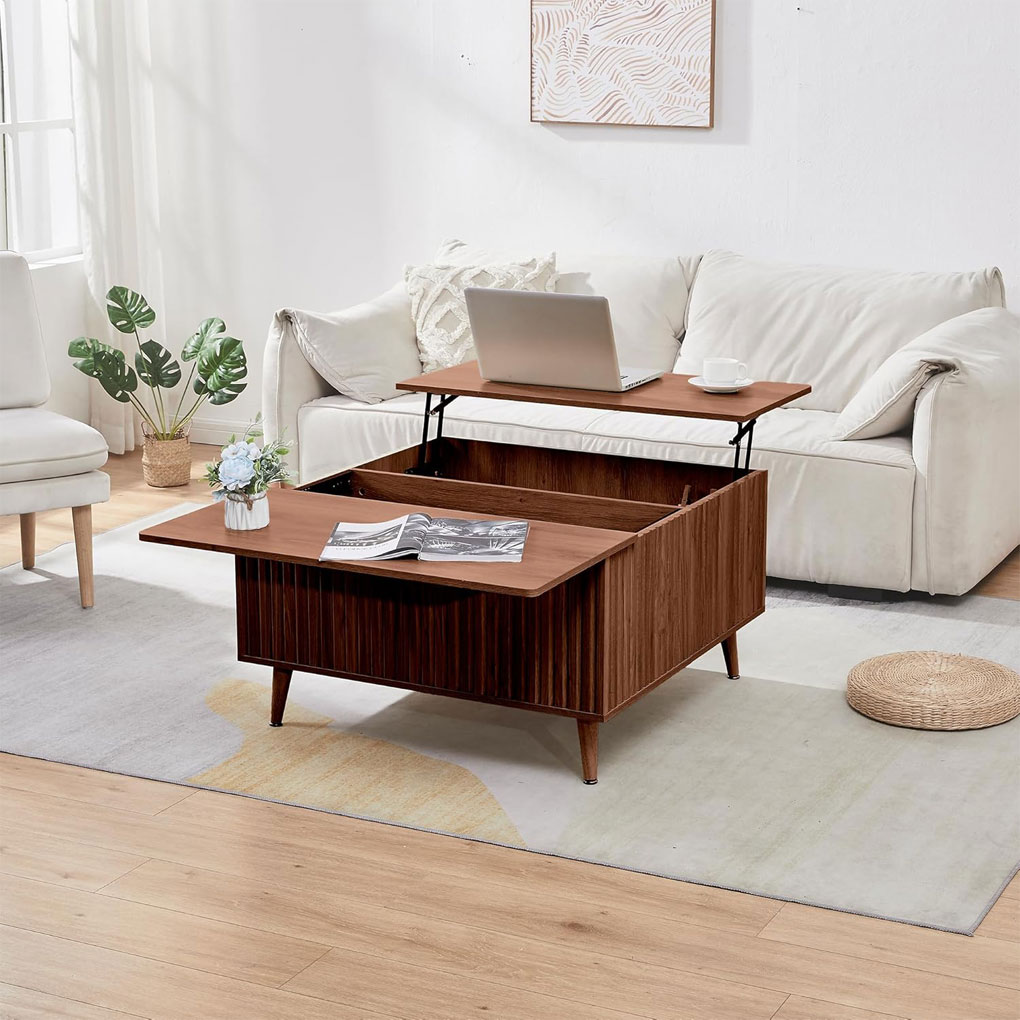 Couchtisch von Alfa-Tische Produktbild des aufklappbaren Couchtischs der Marke TinFrey