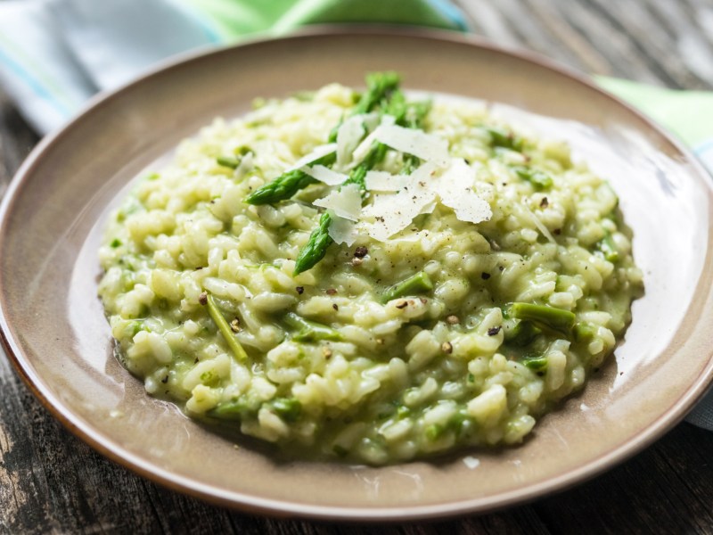 Risotto mit grünem Spargel