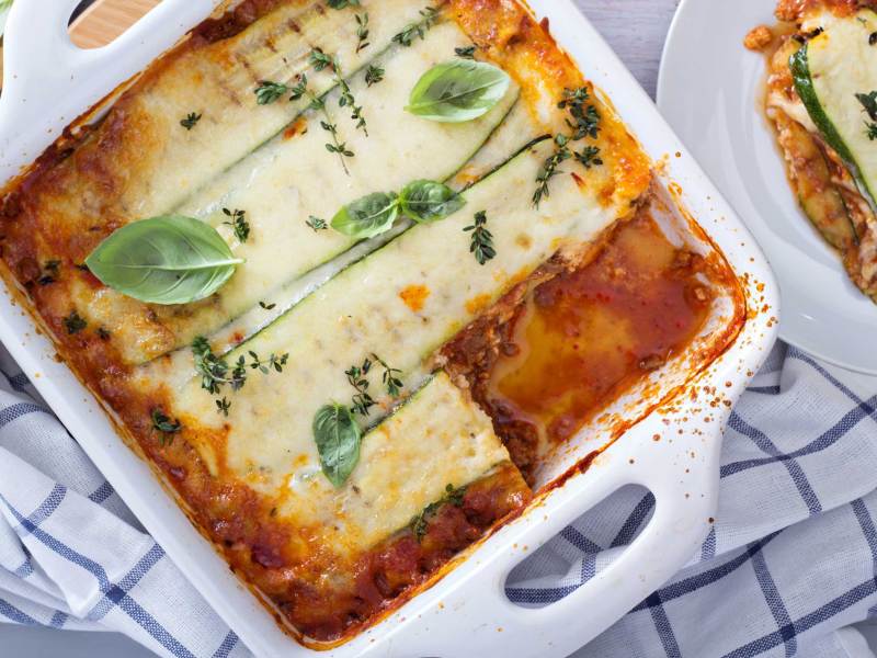 Zucchini-Lasagne Bolognese