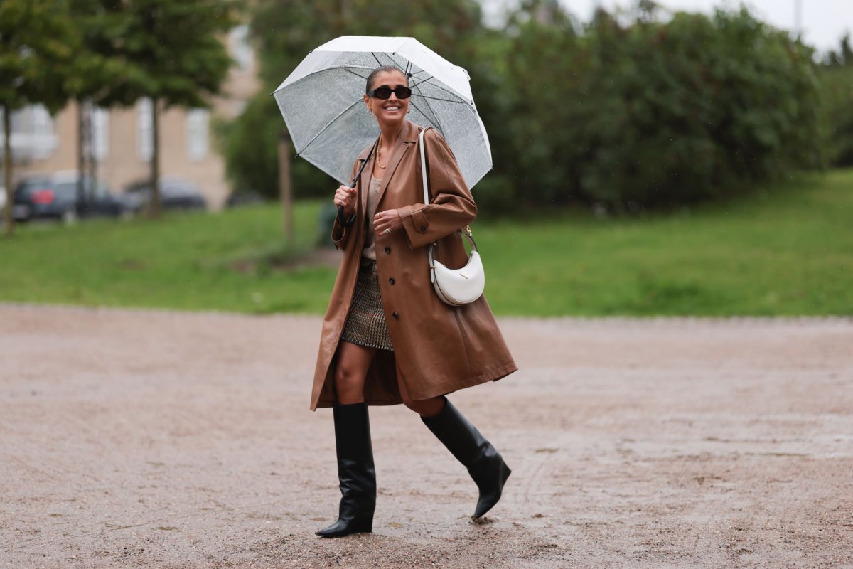 Streetstyle auf der Kopenhagen Fashion Week mit einer weißen Moon Bag von Prada