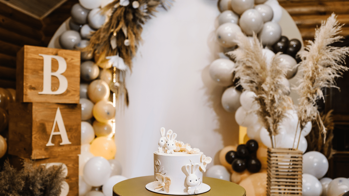 Boho-Dekoration für eine Baby Shower Party