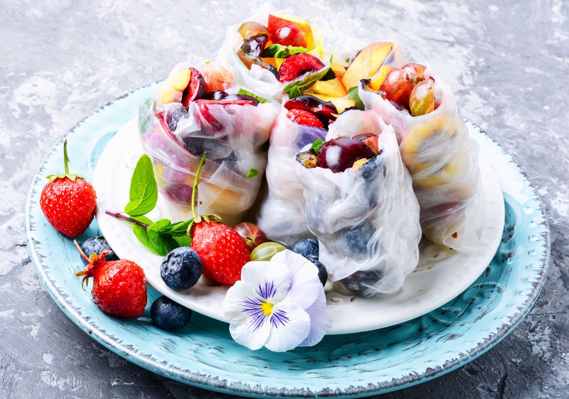 Auch lecker: Süße Dessert-Sommerrollen mit Früchten