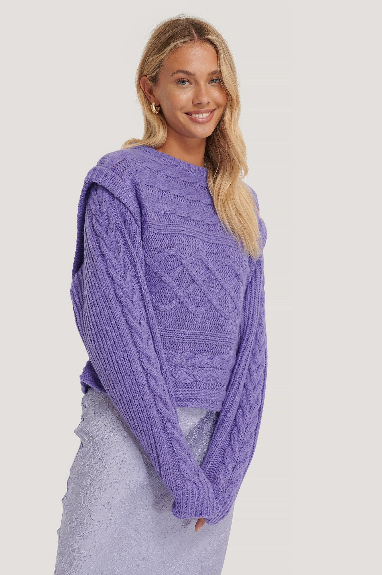 Lila Strickpullover von NA-KD