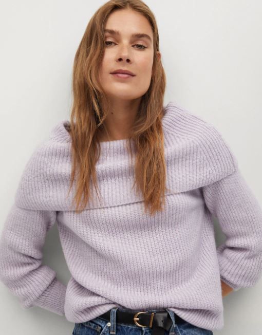 Lila Strickpullover von Mango