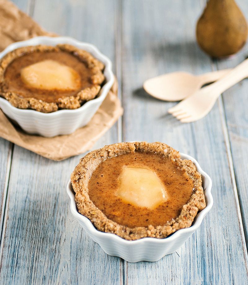 Gebackener Rohkost-Kuchen: Tartelettes mit Mandelmus