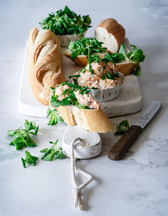 Weihnachtsfrühstück: Lachsmousse zum Baguette