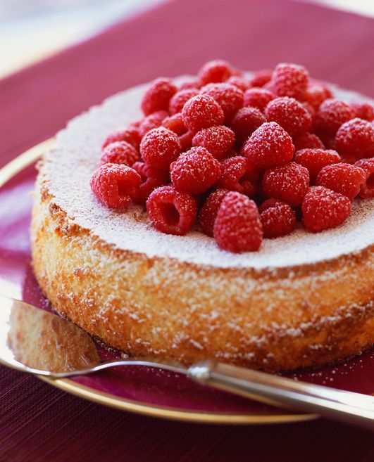 Rührkuchen mit Himbeeren