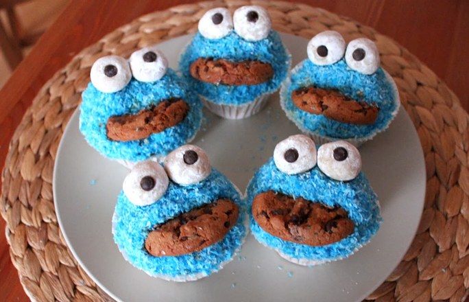 Krümelmonster-Muffins für den Kindergeburtstag