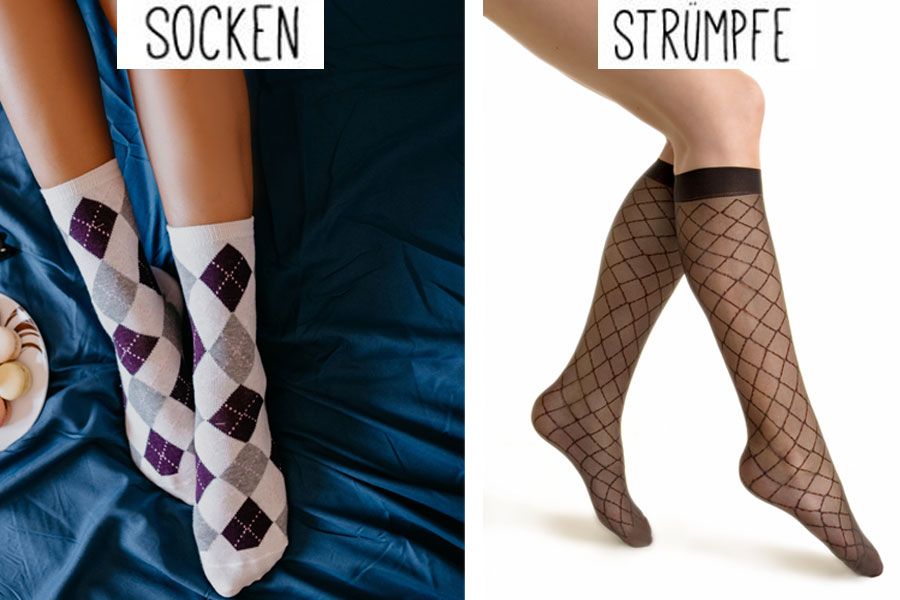 Socken Strümpfe Unterschied