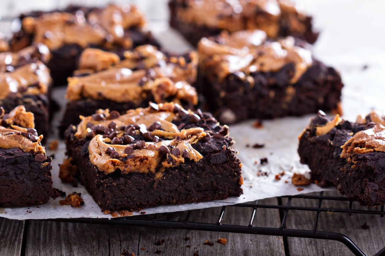 Erdnussbutter Brownies