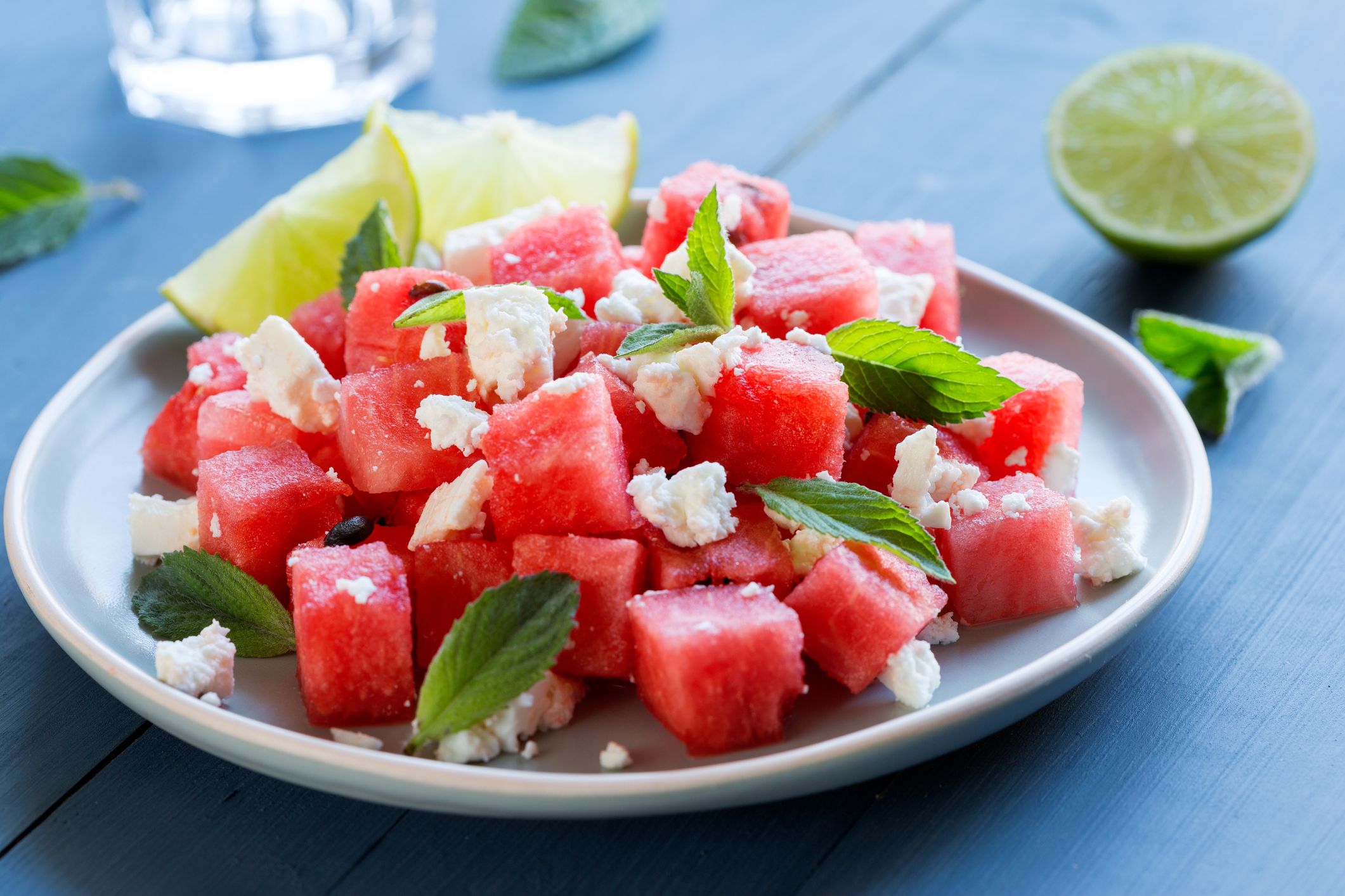 Schneller Salat mit Wassermelone und Feta