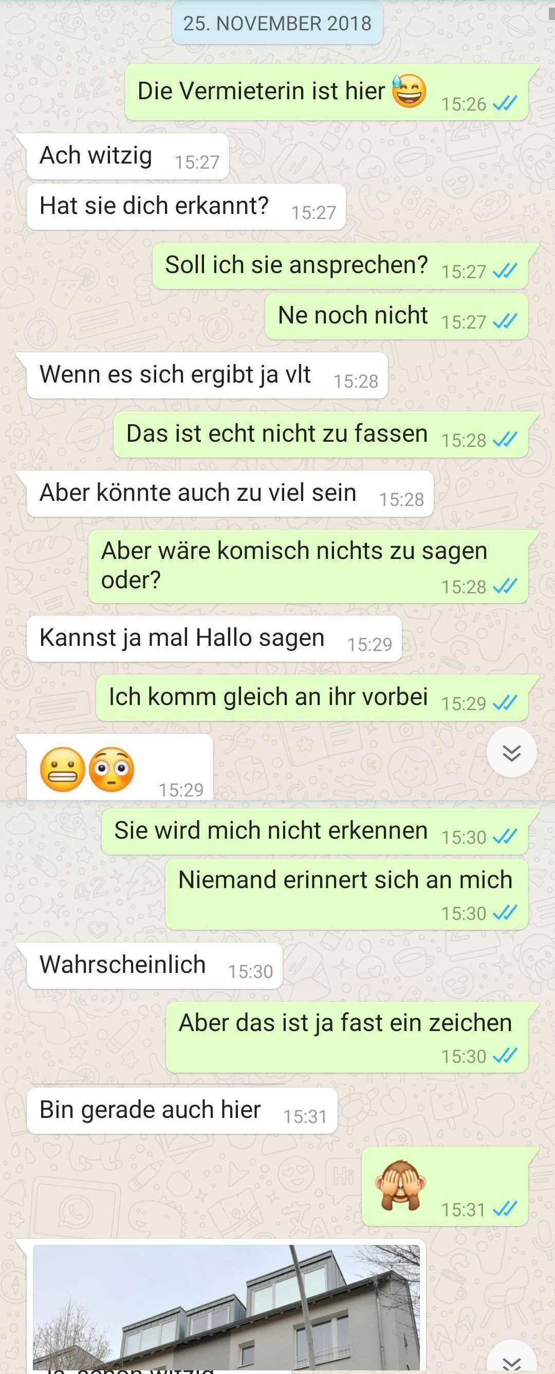 Wenn man zufällig die Vermieterin trifft