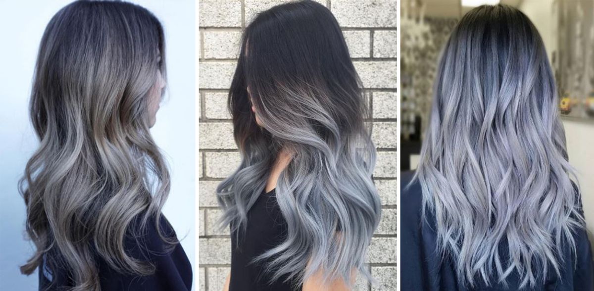 Graue Ombré Hair