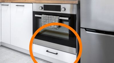 Schublade unter dem Backofen