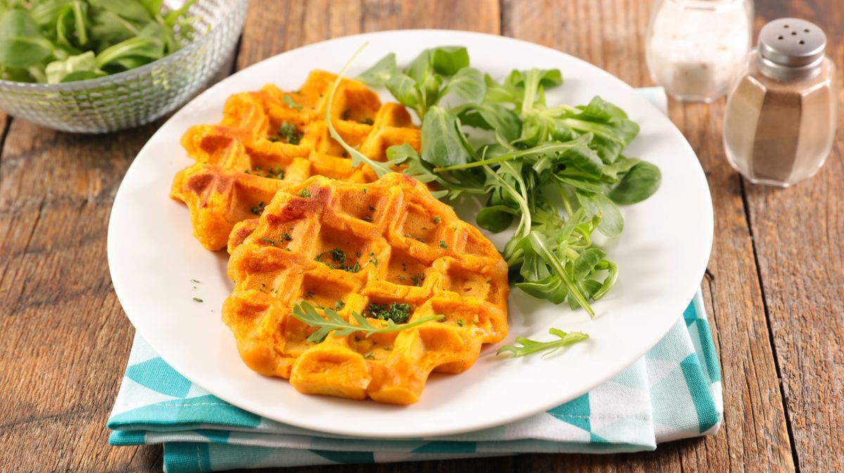 Rezept f&uuml;r S&uuml;&szlig;kartoffel-Waffeln