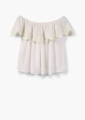 Off-Shoulder-Shirt mit Volant von Mango, 25,99 €