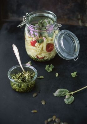 Penne mit K&#xFC;rbiskernpesto