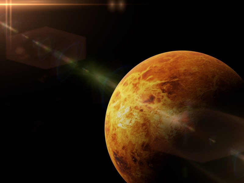 Planet Venus, der von der Sonne angestrahlt wird