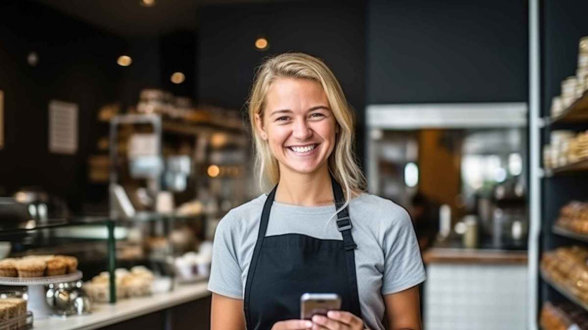 Frau auf der Arbeit.