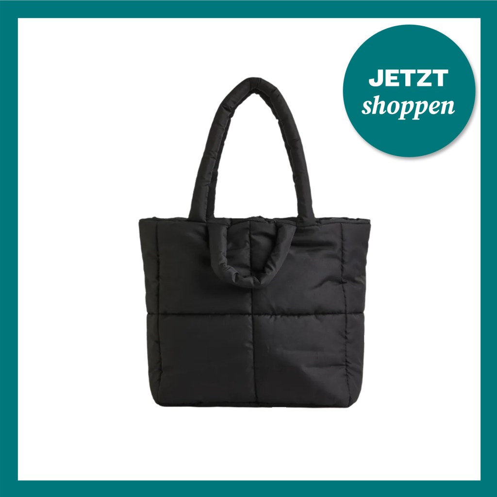 Schwarze gesteppte Nylon-Tasche von H&M