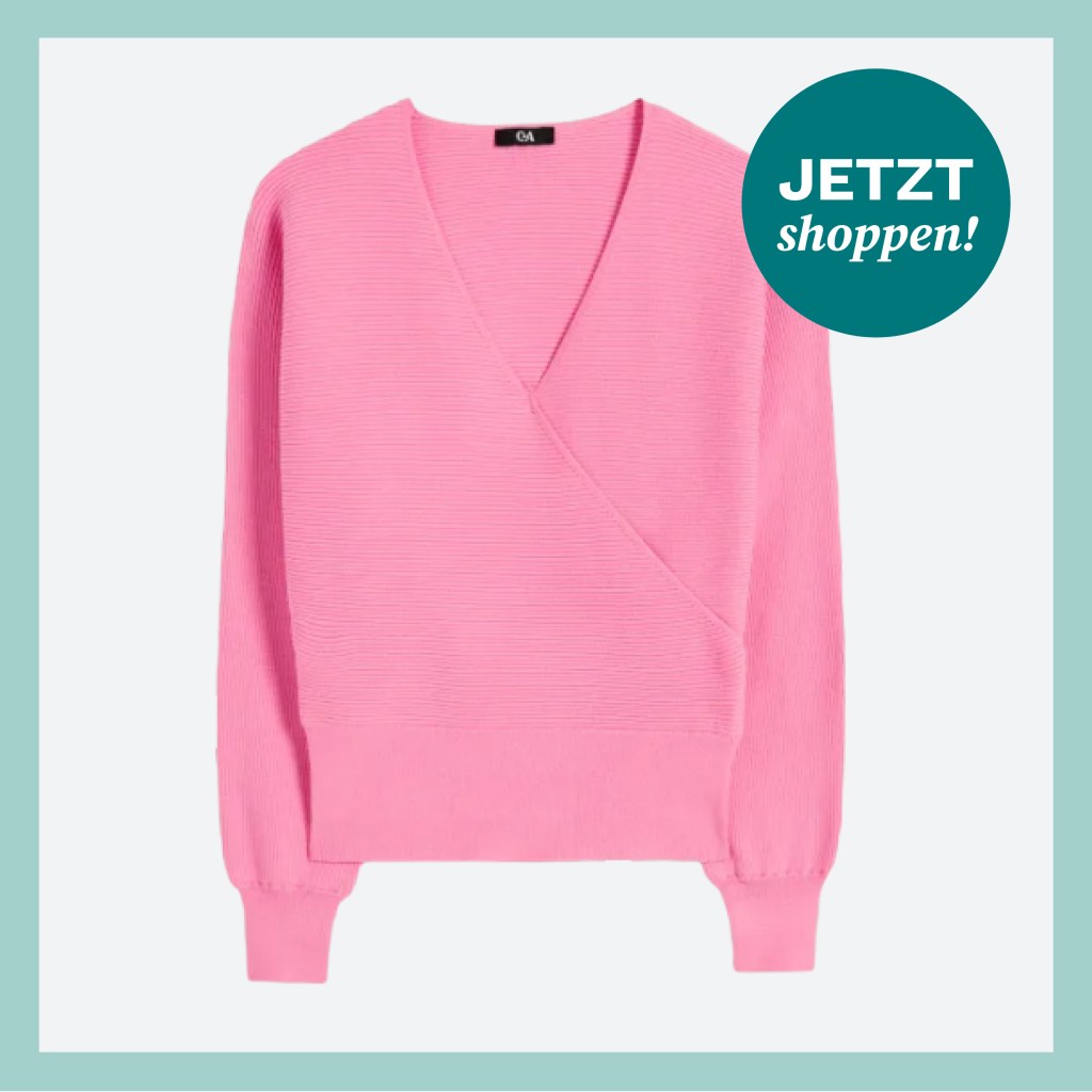 Pinker Pullover in Wickel-Optik aus der Frühlings-Kollektion von C&A