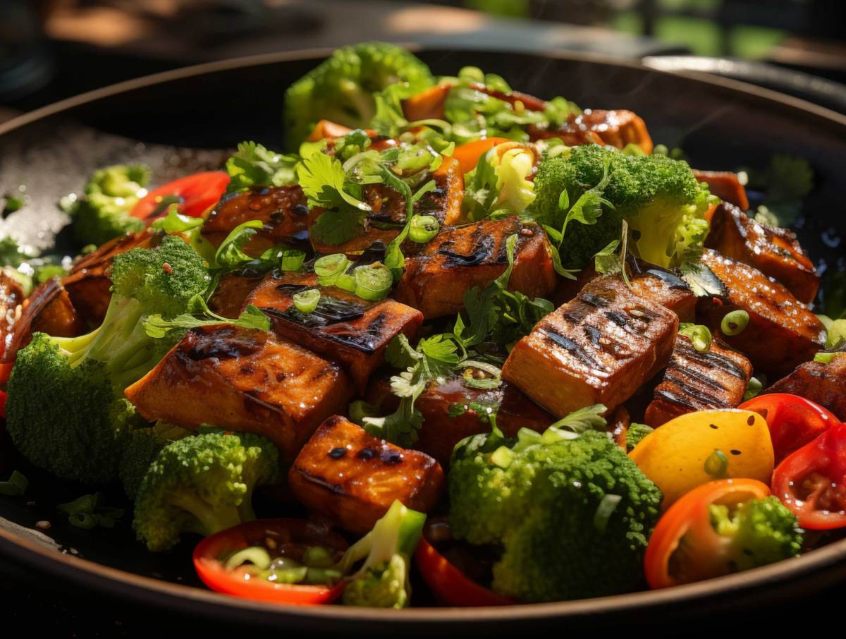 Tofu Gemüse Salat - Vegan food, Generated with AI