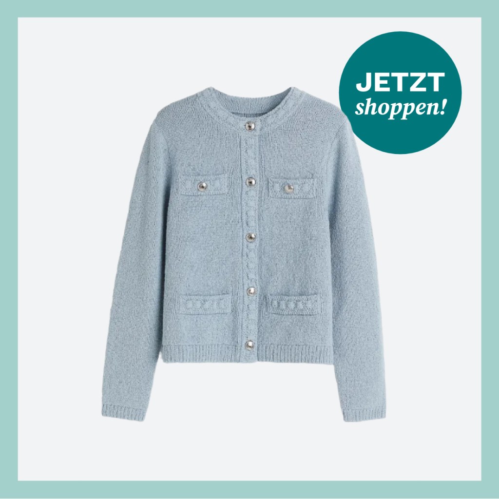 Hellblaue Strickjacke von H&M