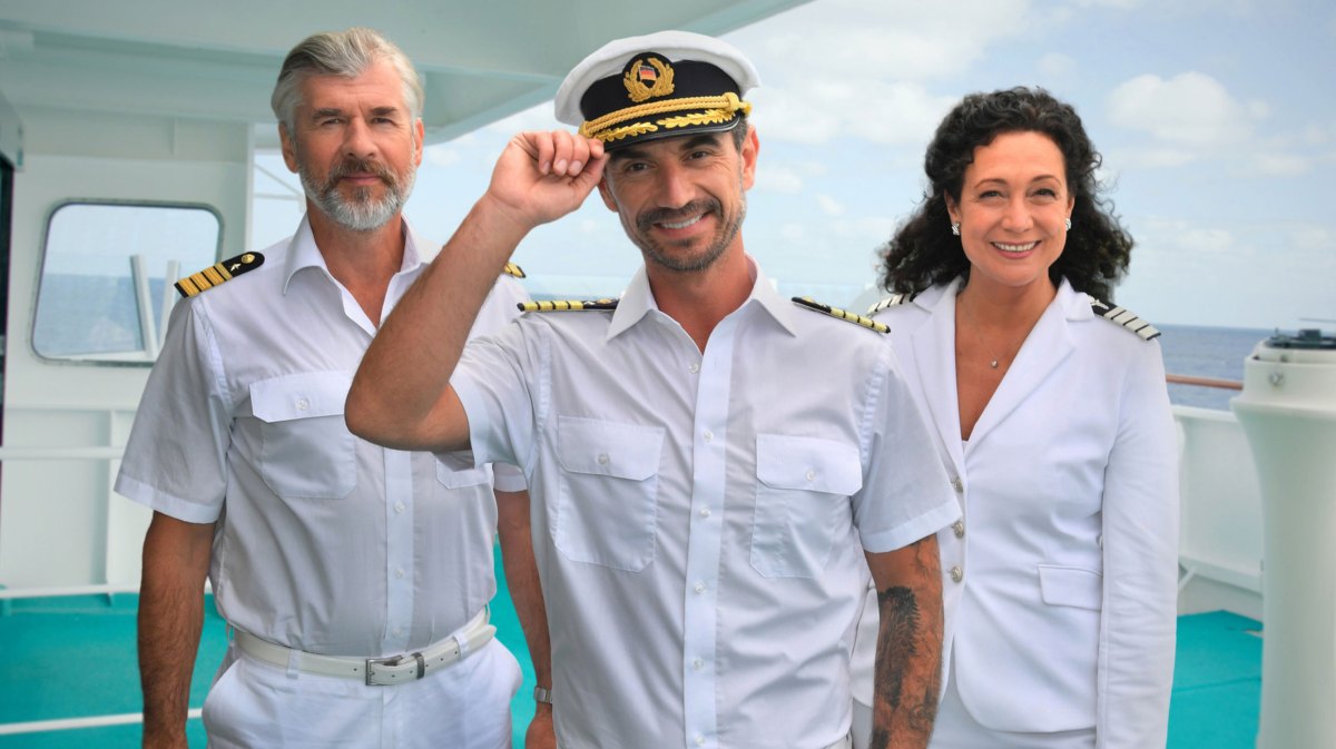 Florian Silbereisen, Barbara Wussov und Daniel Morgenroth bei "Das Traumschiff"