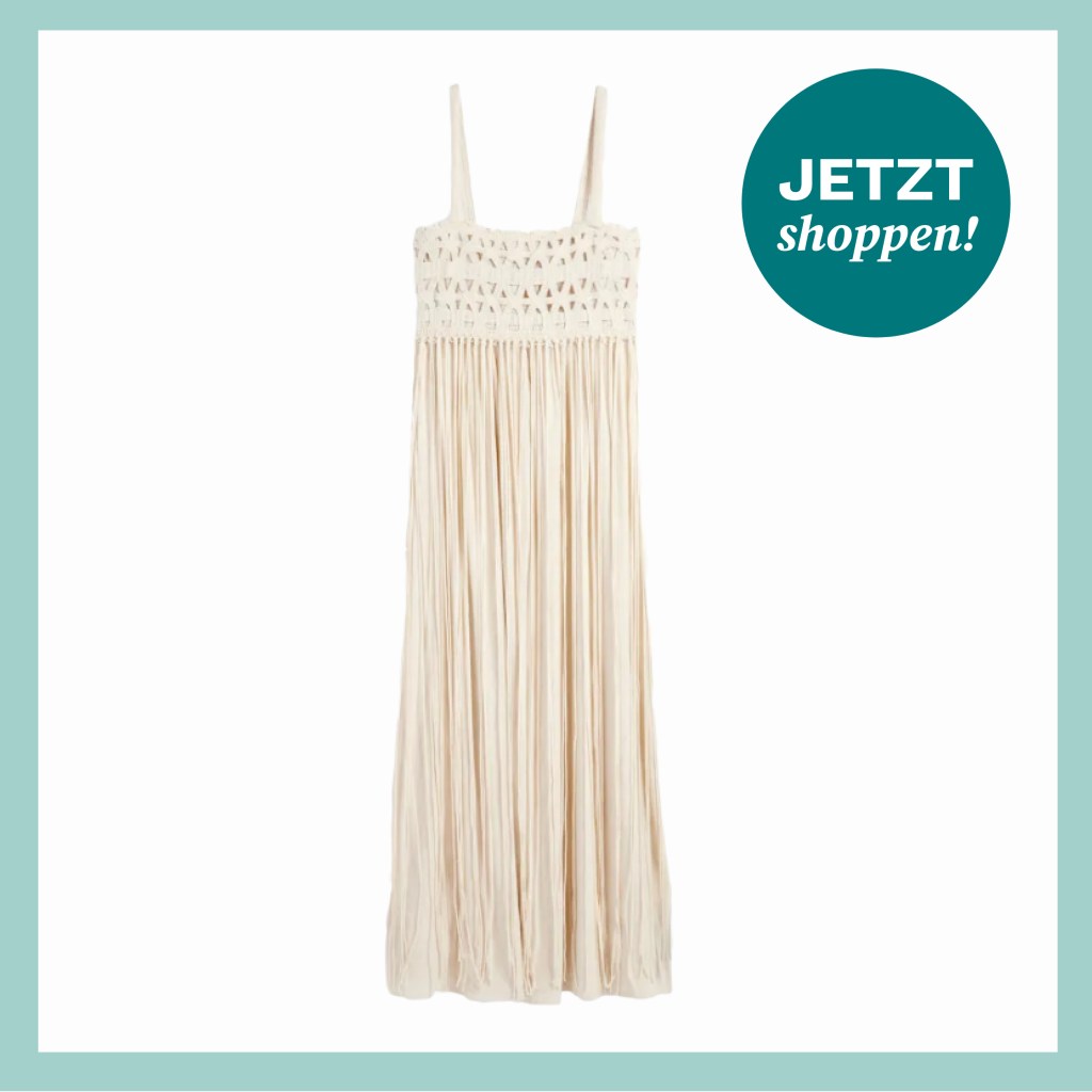 Cremefarbenes Kleid mit Tr&auml;gern von C&A