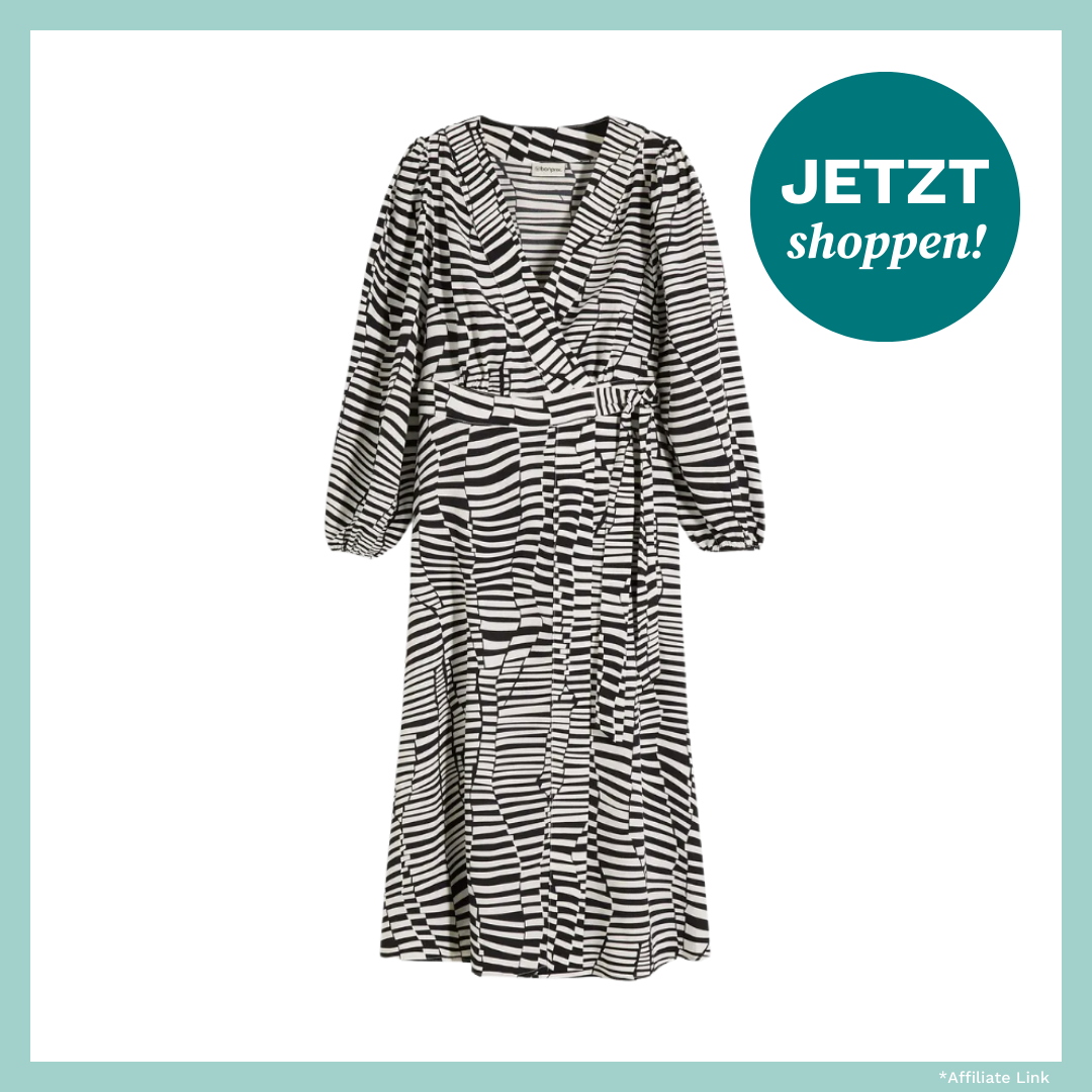 Wickekleid mit schwarz-wei&szlig;em Muster