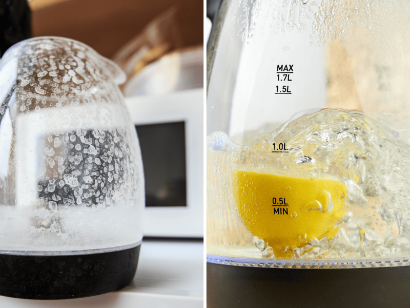 Kalkablagerungen in der Küche, hartes Wasser