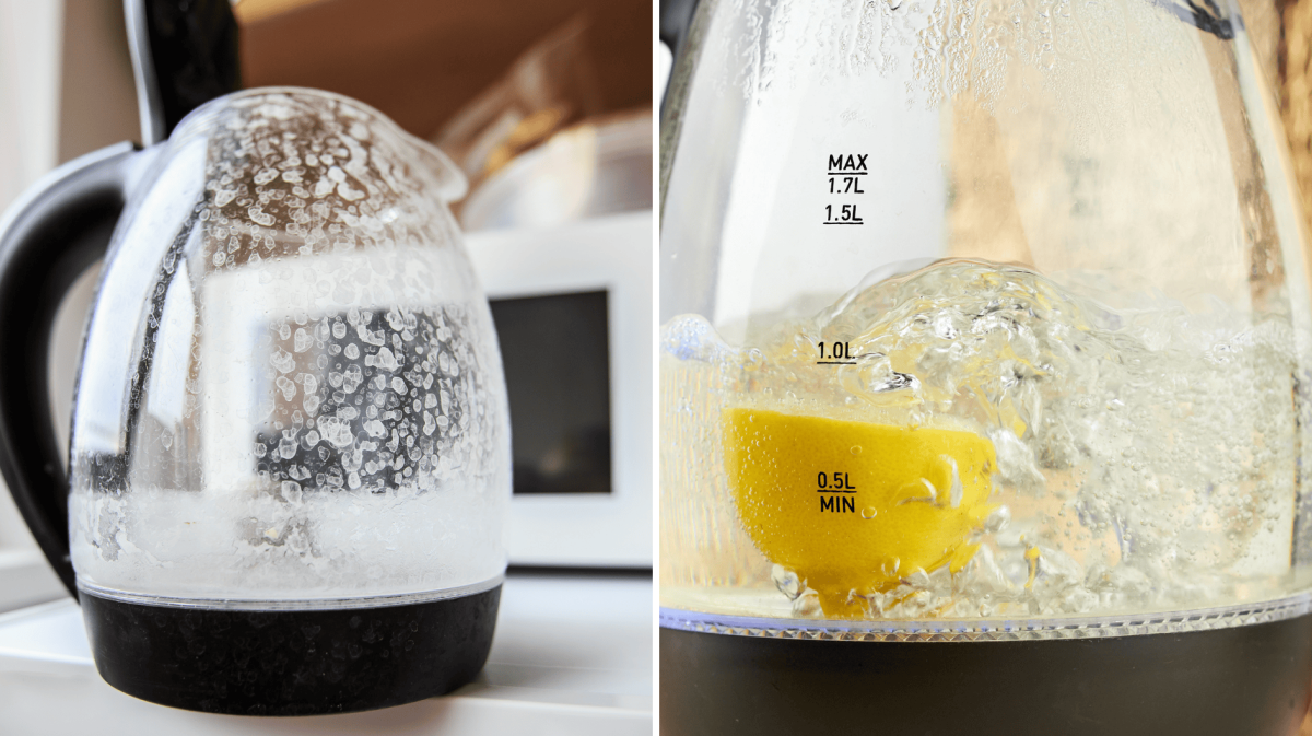 Kalkablagerungen in der Küche, hartes Wasser