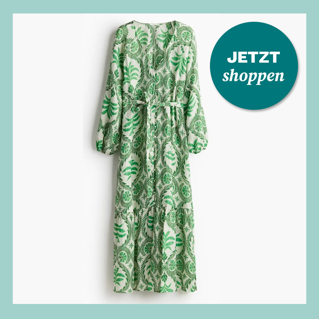Kleid H&M gr&uuml;n gemustert
