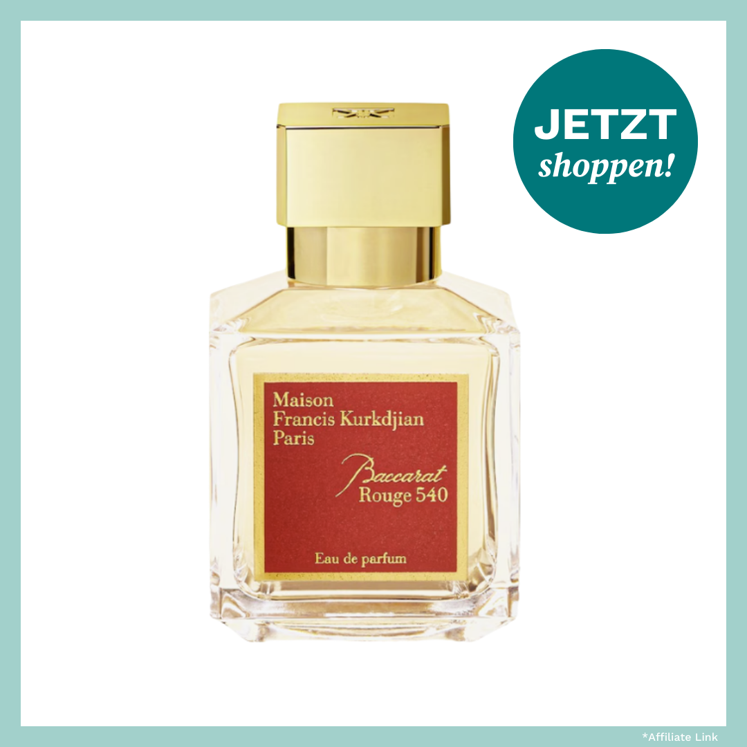 Rot-goldener Parfum-Flakon mit Auszeichnung