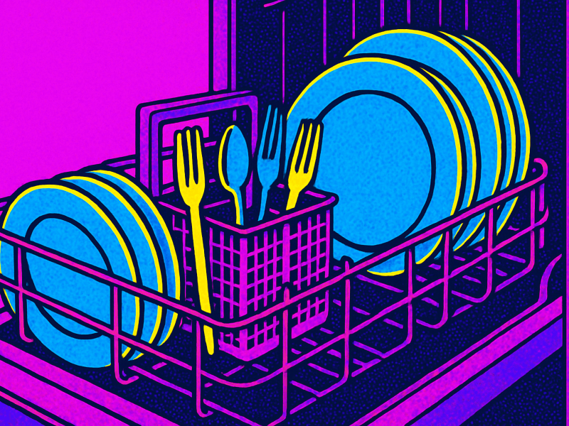 Pop Art Bild einer Spülmaschine