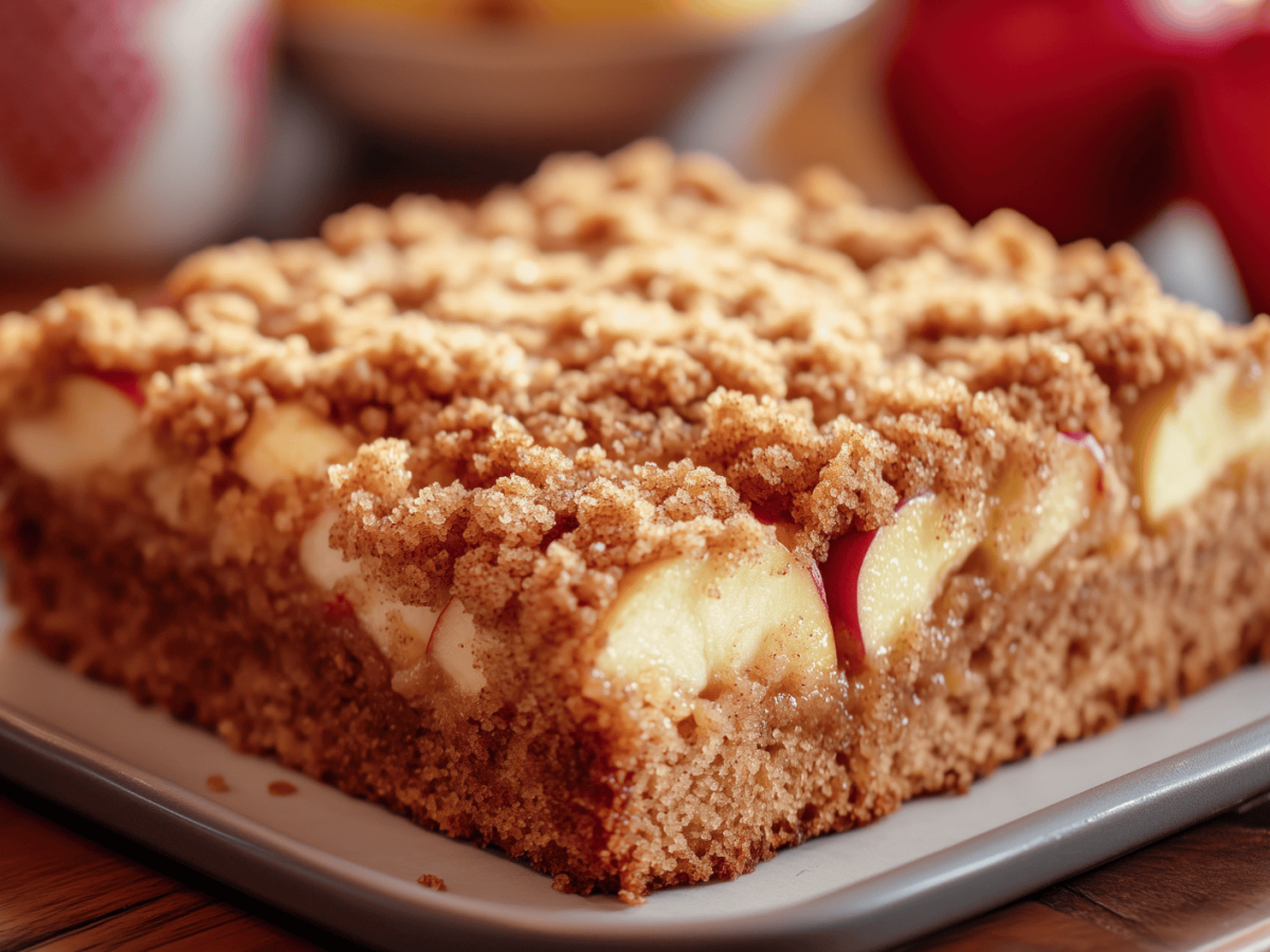 Ein Blech voll Glück: Himmlischer Pudding-Apfelkuchen mit Streusel