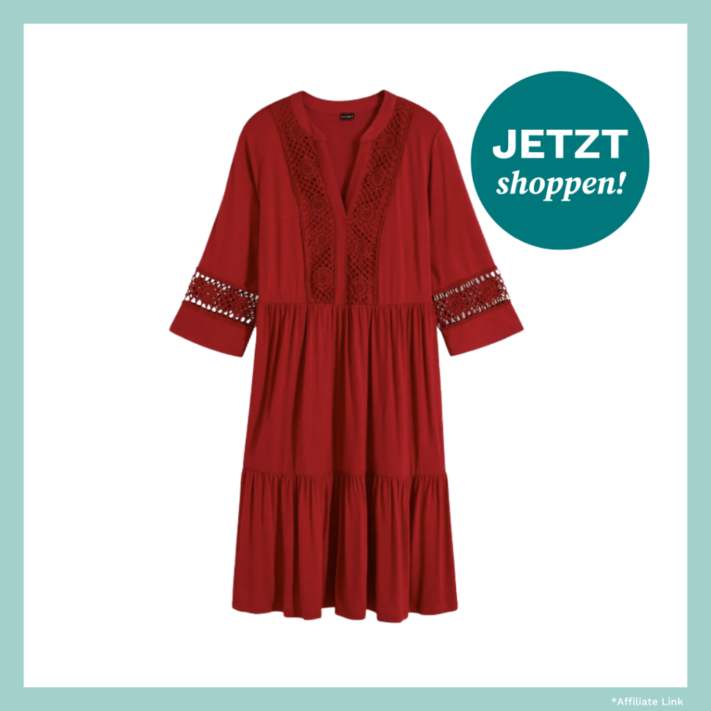 Rotes Tunika-Kleid in lockerem Fit