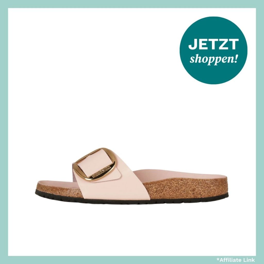 Rosa Sandalen mit goldener Schnalle von Birkenstock