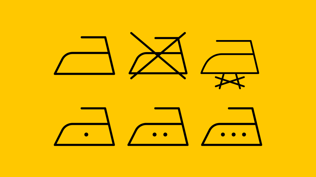 Waschsymbole f&uuml;rs B&uuml;geln.