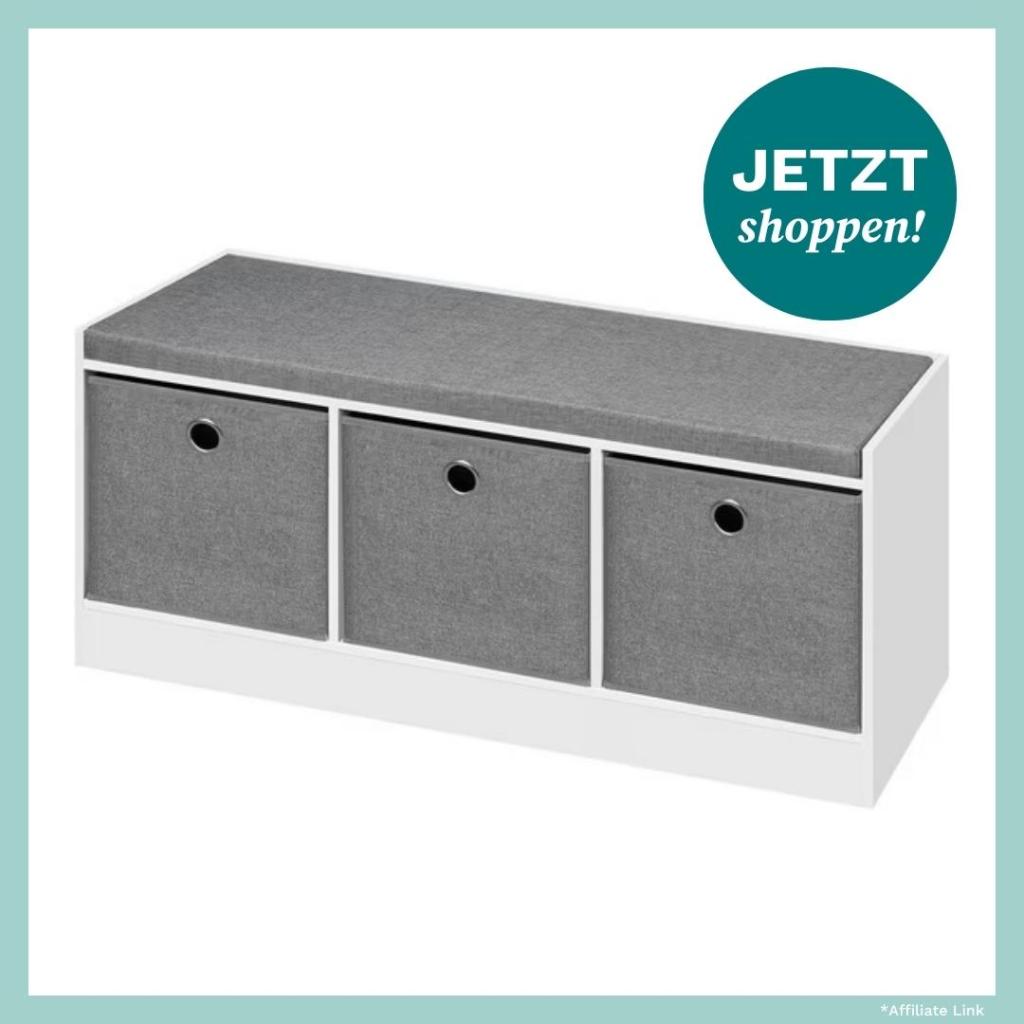 Produktbild einer Sitzbank mit Schubladen.