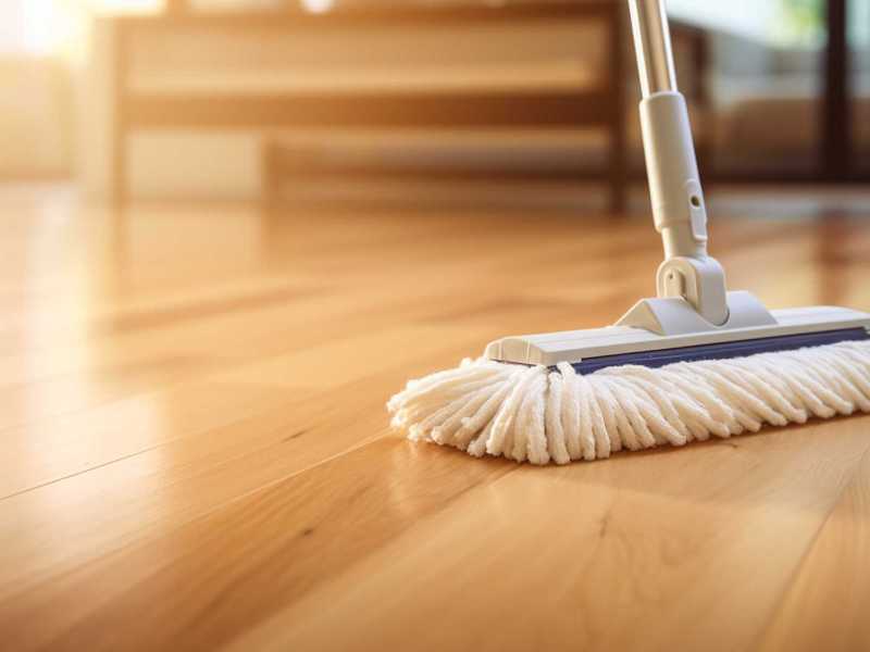 Bodenwischer auf einem Holzfußboden
