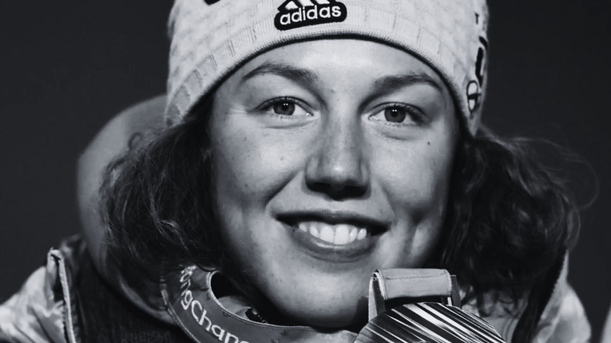 Laura Dahlmeier nach ihrem Sieg bei Olympia.