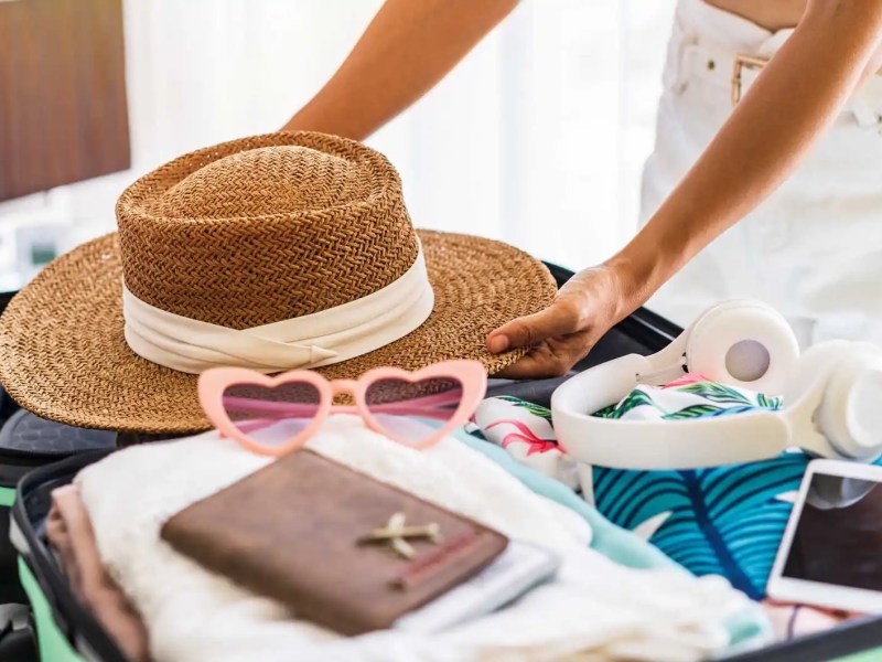 Gepackter Koffer f&uuml;r einen Urlaub