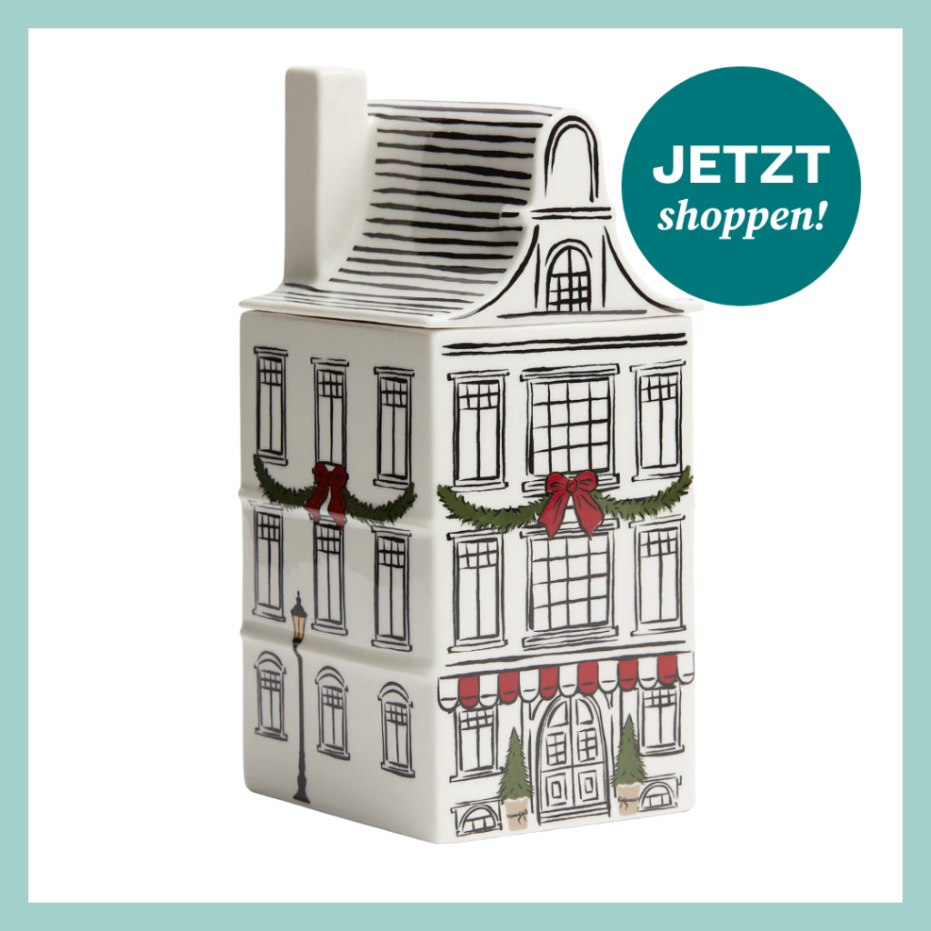 Weihnachtshaus als Keksdose