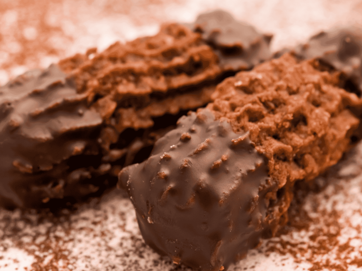 Nougatstangen-Pl&auml;tzchen mit Kakao.