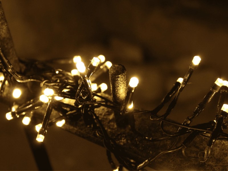 Lichterkette aufgerollt