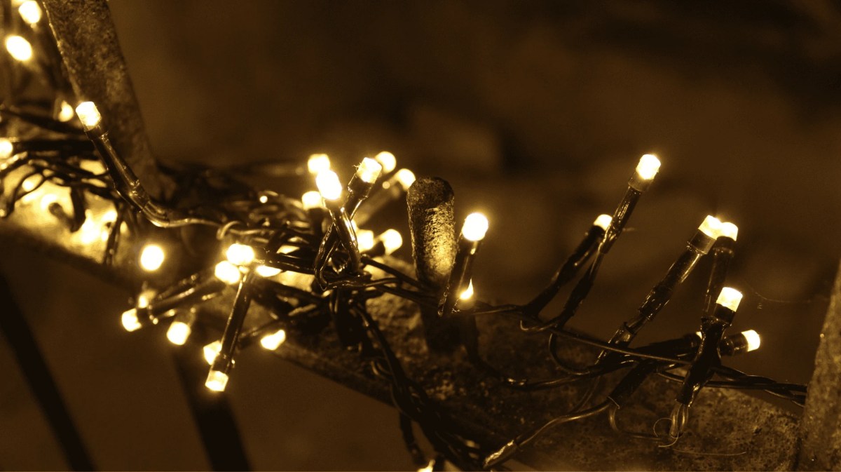 Lichterkette aufgerollt