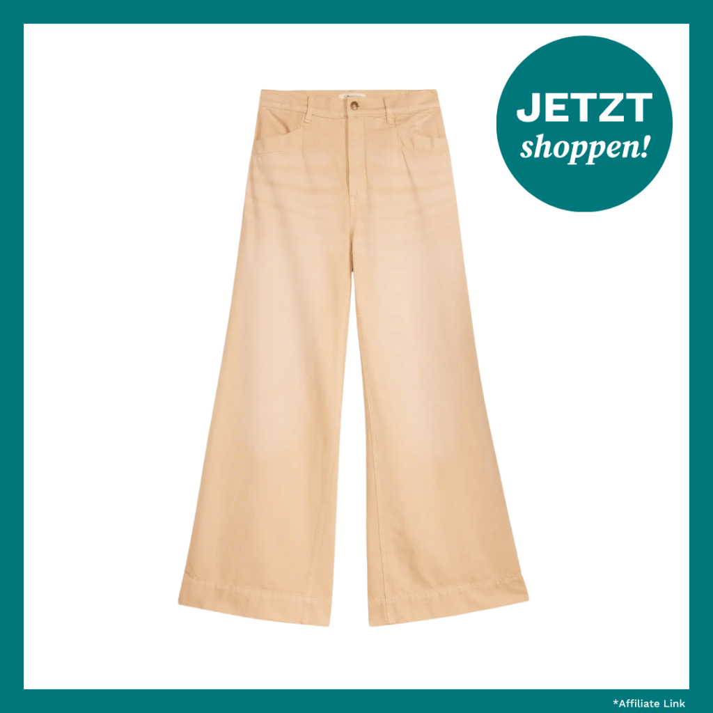 Jeans mit breitem Beinverlauf in ungew&ouml;hnlicher Farbe